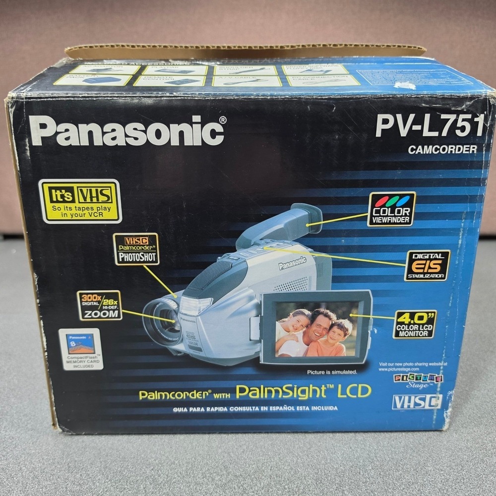 Panasonic PV-L751 Camcorder VHS-C Palmcorder 300x Zoom Box-Working!